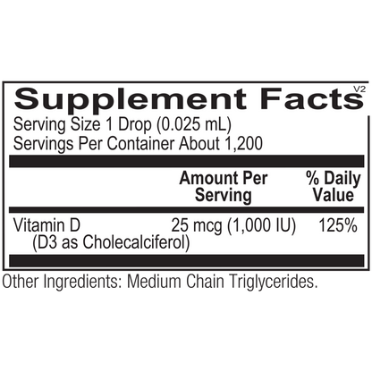 Ortho Molecular Liquid Vitamin D3 - 1 fl oz Drops