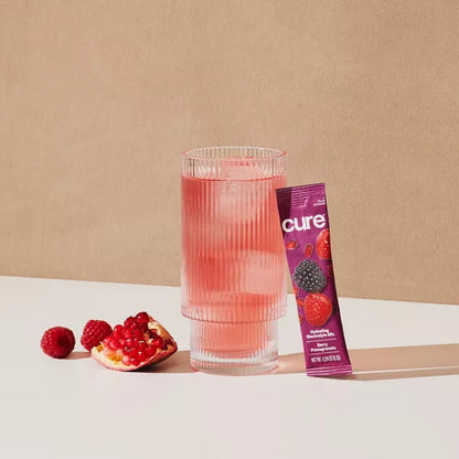 Cure Hydration Electrolyte Vegan Drink Mix Powder - Berry Pomegranate - 2.3oz/8pk