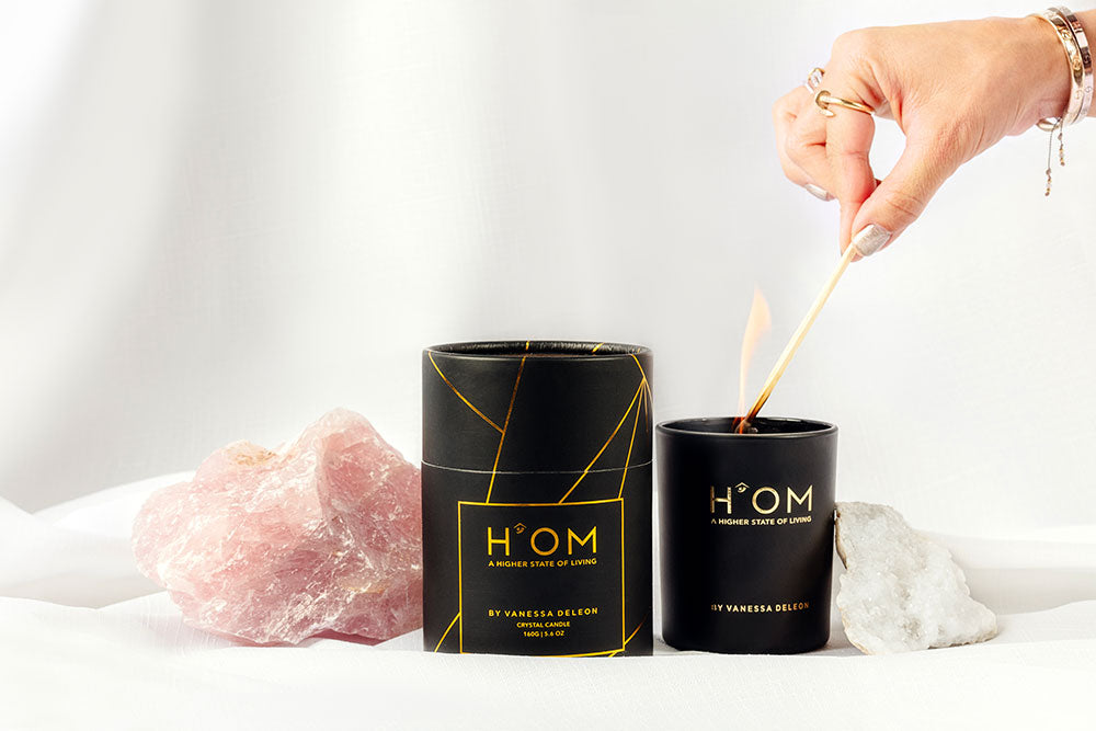 H'om Crystal Candle Lavender and Vanilla