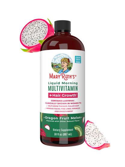 Liquid Morning Multivitamin + Hair Growth Dragon Fruit Melon 15.2oz