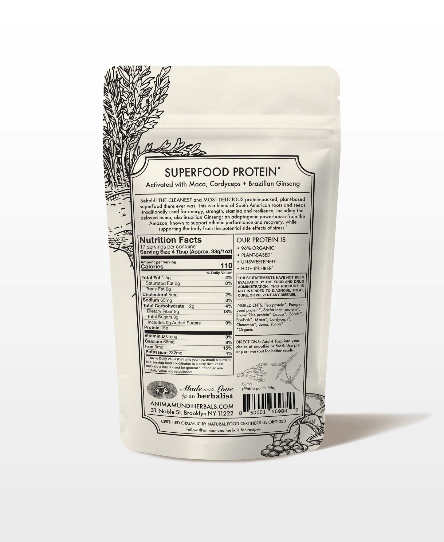 Anima Mundi CHOCOLATE PROTEIN | Superfood Powder