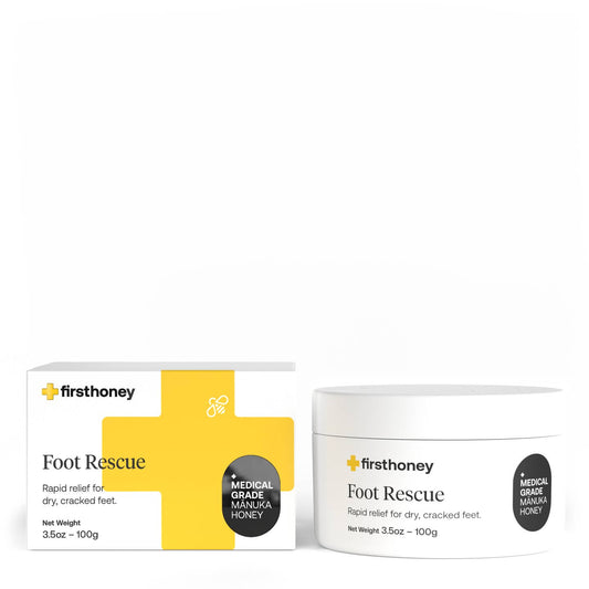 FIRST HONEY Advanced Foot Repair Cream for Dry, Cracked Skin, Ultra-Hydrating with New Zealand Manuka Honey, Fast Relief for Feet, Cracked Heel Treatment, Callus Remover