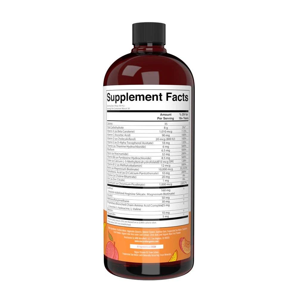 Peach Mango Morning Liquid Multivitamin + Hair Growth
