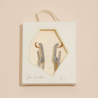 18k Gold Dipped Linked CZ Dangling Earrings | CZ Dangling Earrings: Gold / One / 4DE38068