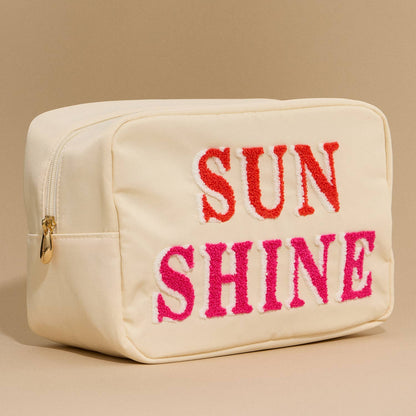 Nylon Beach Pouch with Fabric Letters: PK / ONE