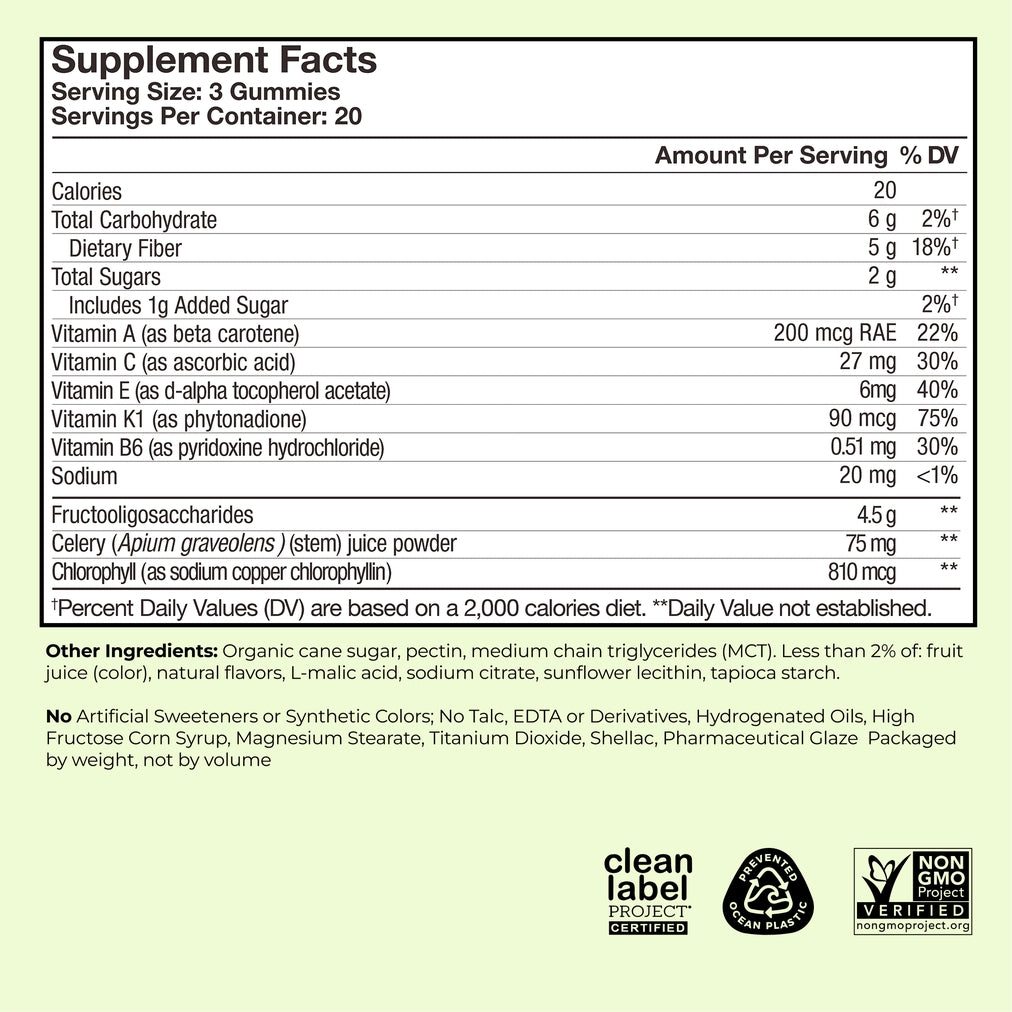 CELERY JUICE FIBER GUMMIES 60