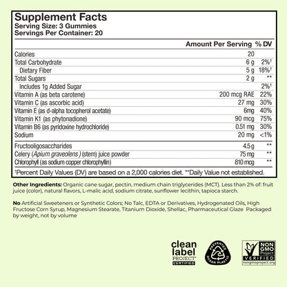 CELERY JUICE FIBER GUMMIES 60