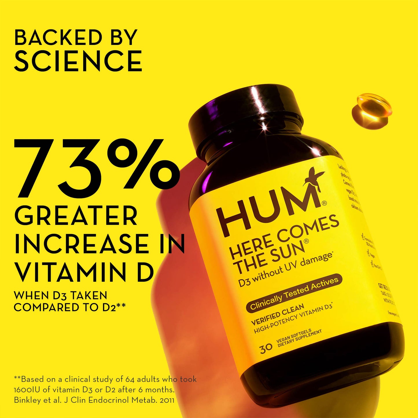 HUM HERE COMES THE SUN VEGAN VITAMIN D3 FOR BOOSTING MOOD