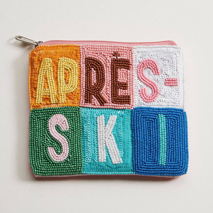 Seed Beaded Color Block Après Ski Coin Pouch | Winter Coin Pouch