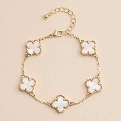 Colorful Shell Charm Bracelet with Gold Detailing: Multi Blue / One / 5SB21068
