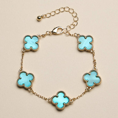 Multicolor Shell Charm Bracelet | Gold Accents: Blue / One / 5SB21068