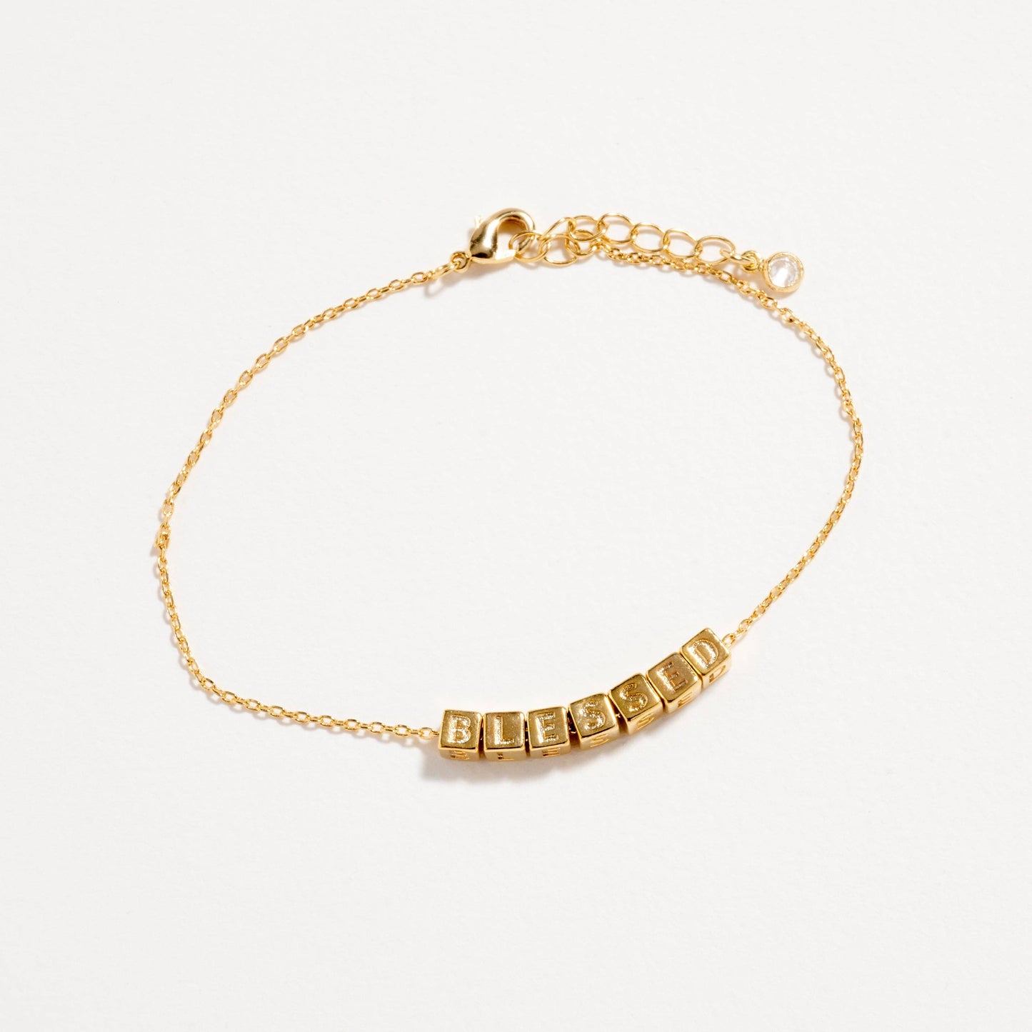 Gold Dipped BLESSED Letter Bracelet | Inspirational Jewelry: GD / ONE