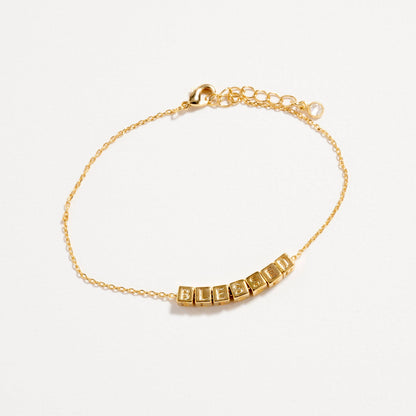 Gold Dipped BLESSED Letter Bracelet | Inspirational Jewelry: GD / ONE