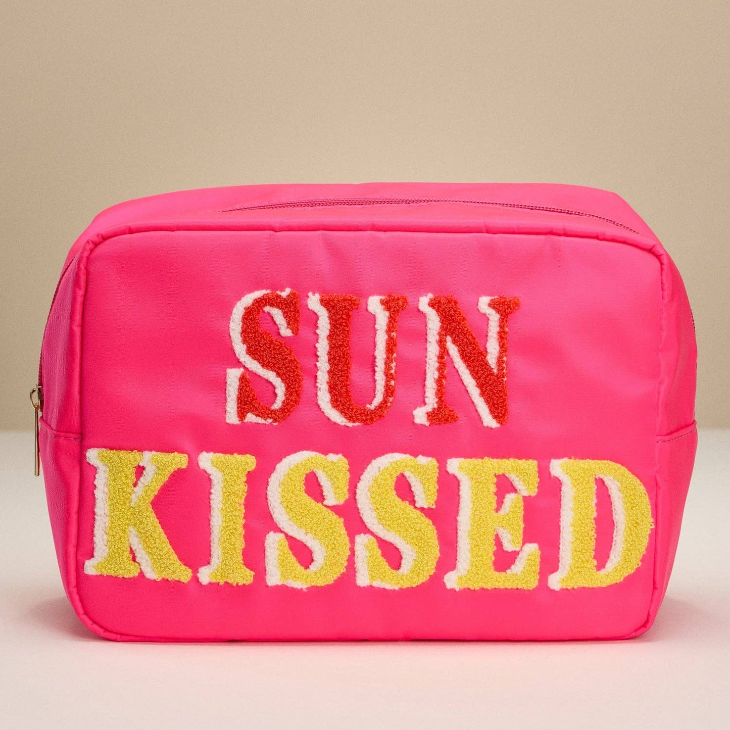 Nylon Beach Pouch with Fabric Letters: PK / ONE