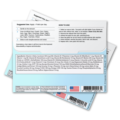Focus and Clarity Patch - Cognitive & Memory Function: Single Pack (30 Patches)