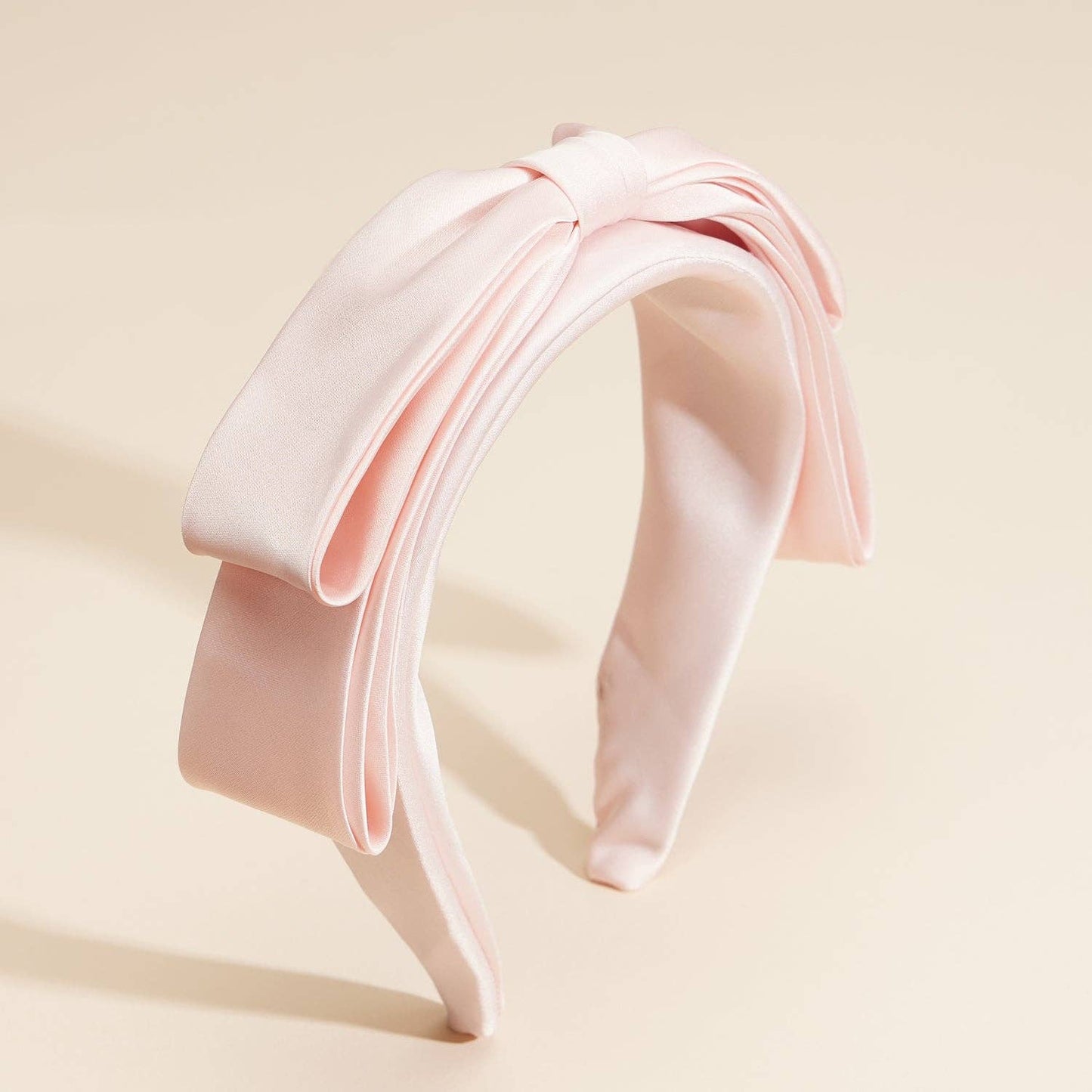 Simple Satin Bow Ribbon Headband: Mauve / One / 4EH87016