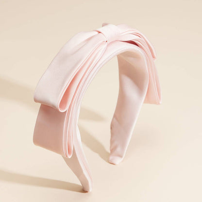 Simple Satin Bow Ribbon Headband: Mauve / One / 4EH87016